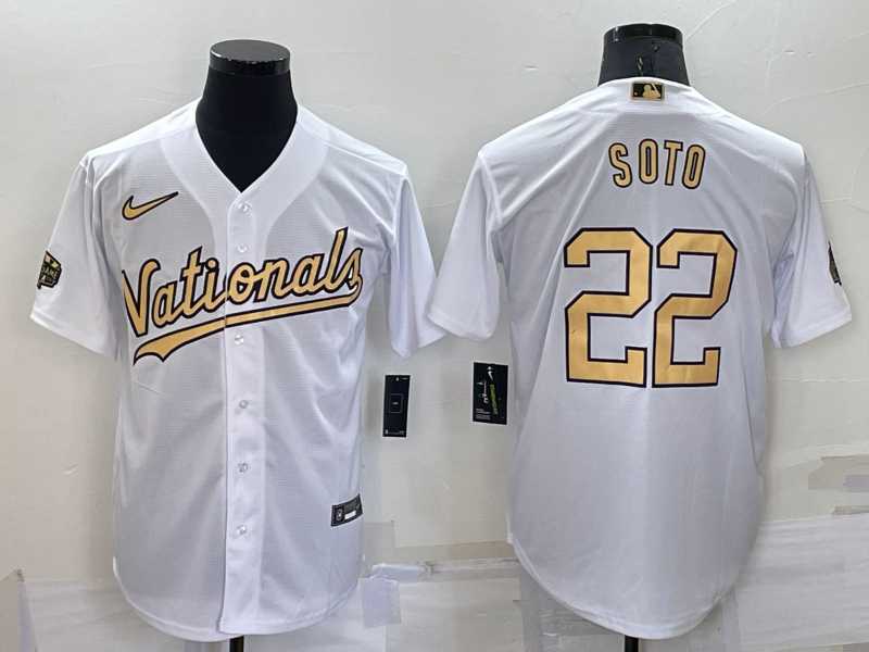Washington Nationals #22 Juan Soto White 2022 All Star Stitched Cool Base Nike Jersey,We sell and wholesale Washington Nationals #22 Juan Soto White 2022 All Star Stitched Cool Base Nike Jersey on line form chian!